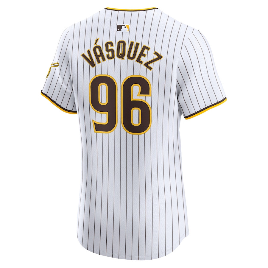 Randy Vasquez 96 San Diego Padres Home Elite Player White MLB Jersey Men's
