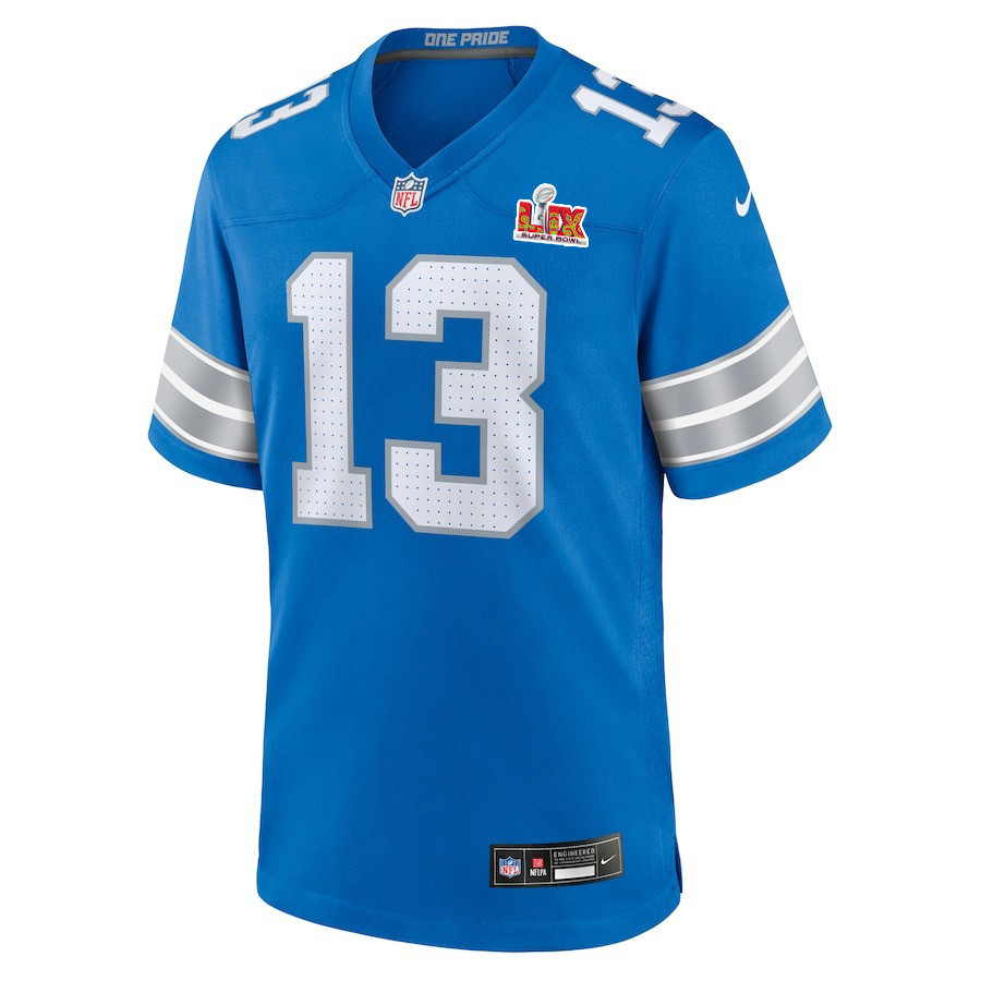 Craig Reynolds #13 Detroit Lions Super Bowl LIX Blue NFL Jersey Men's