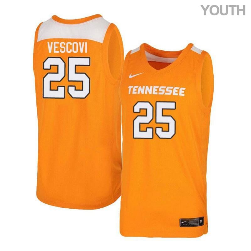 25 Santiago Vescovi Orang White Elite Tennessee Volunteers NCAA Jersey Youth
