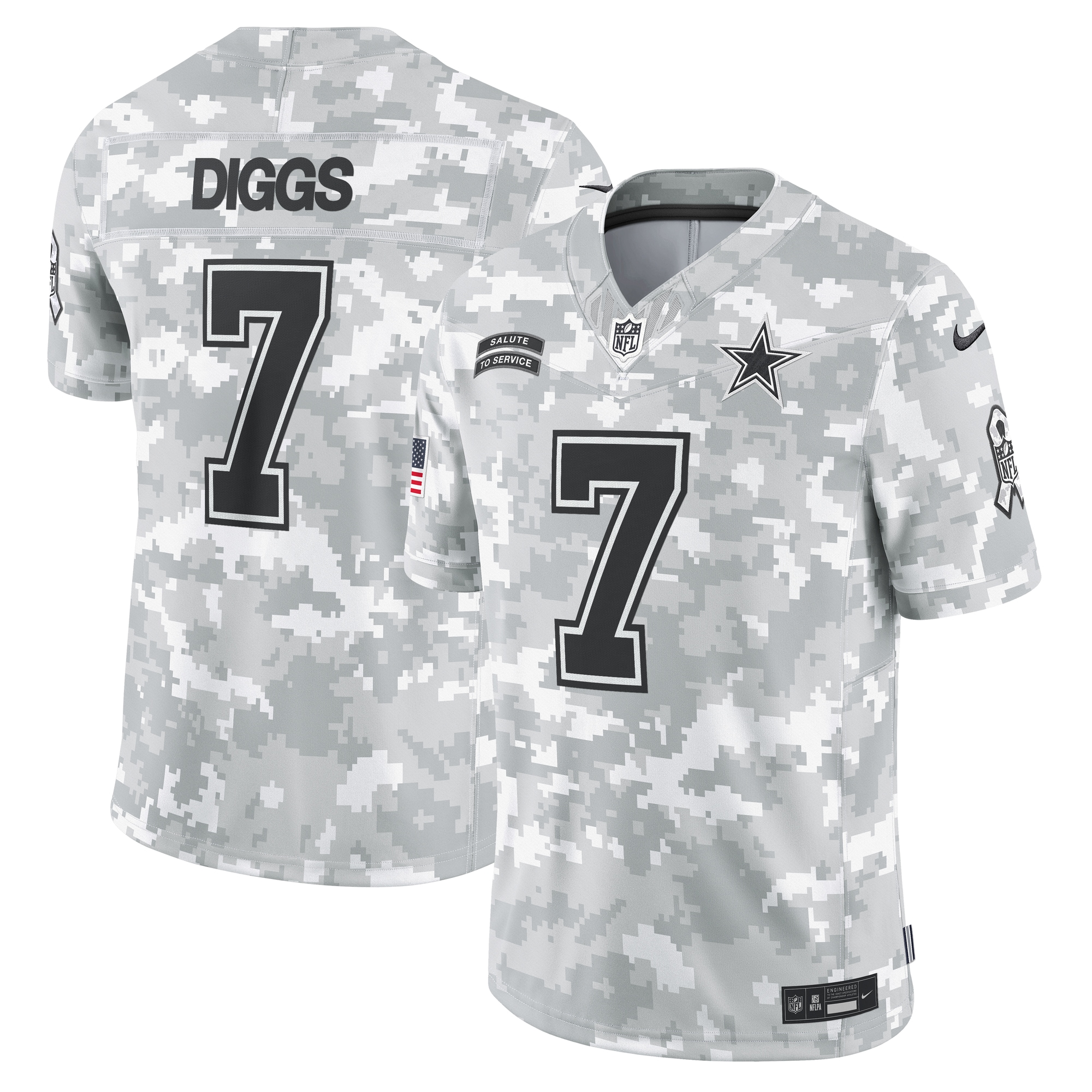 Dallas Cowboys Trevon Diggs Arctic Camo 2024 Salute to Service Limited NFL Jersey Men's