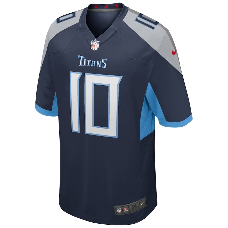 Vince Young 10 Tennessee Titans Game Retired Navy NFL Jersey Men's