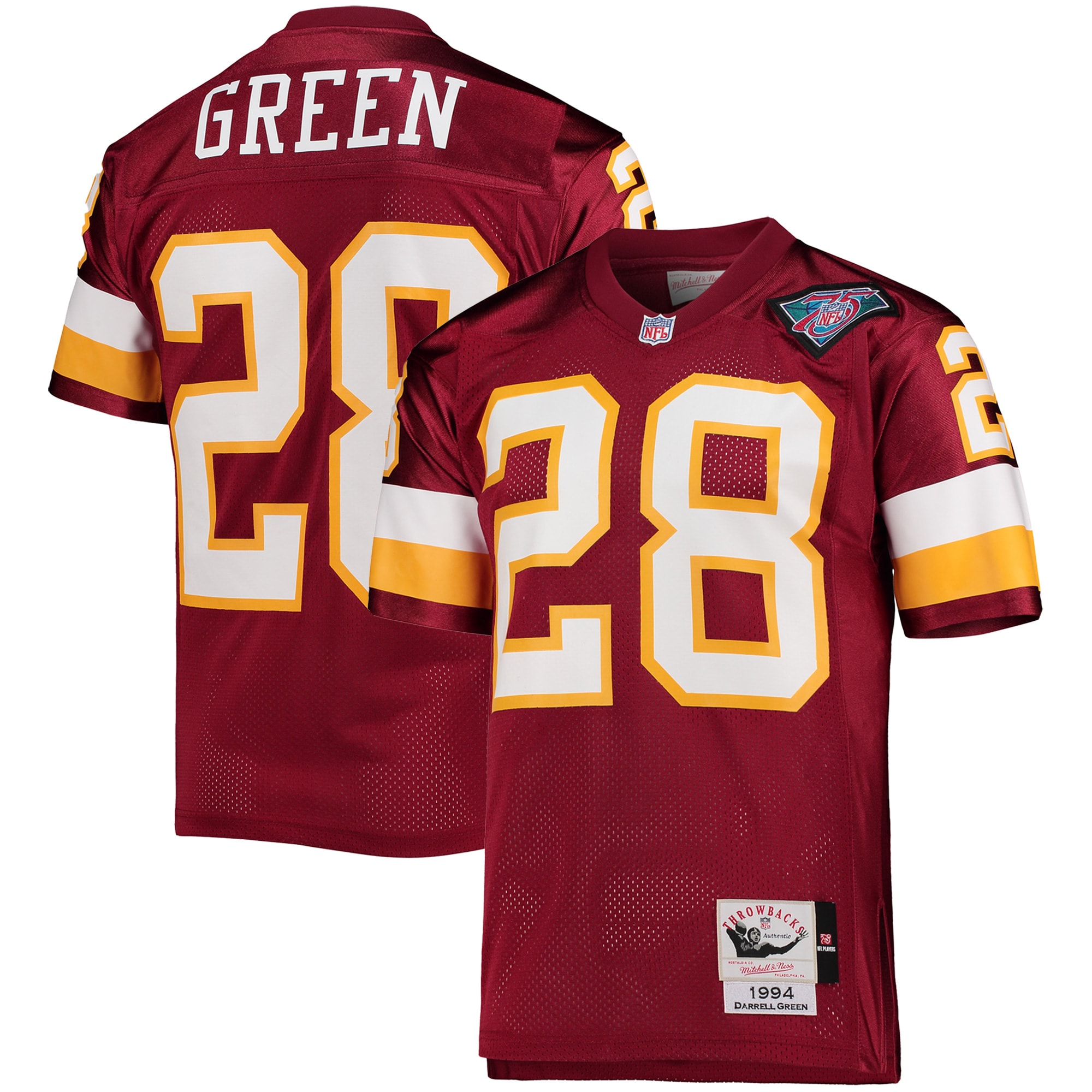 Darrell Green Washington Football Team 1994 Mitchell & Ness Authentic Throwback Retired Player Jersey - Burgundy