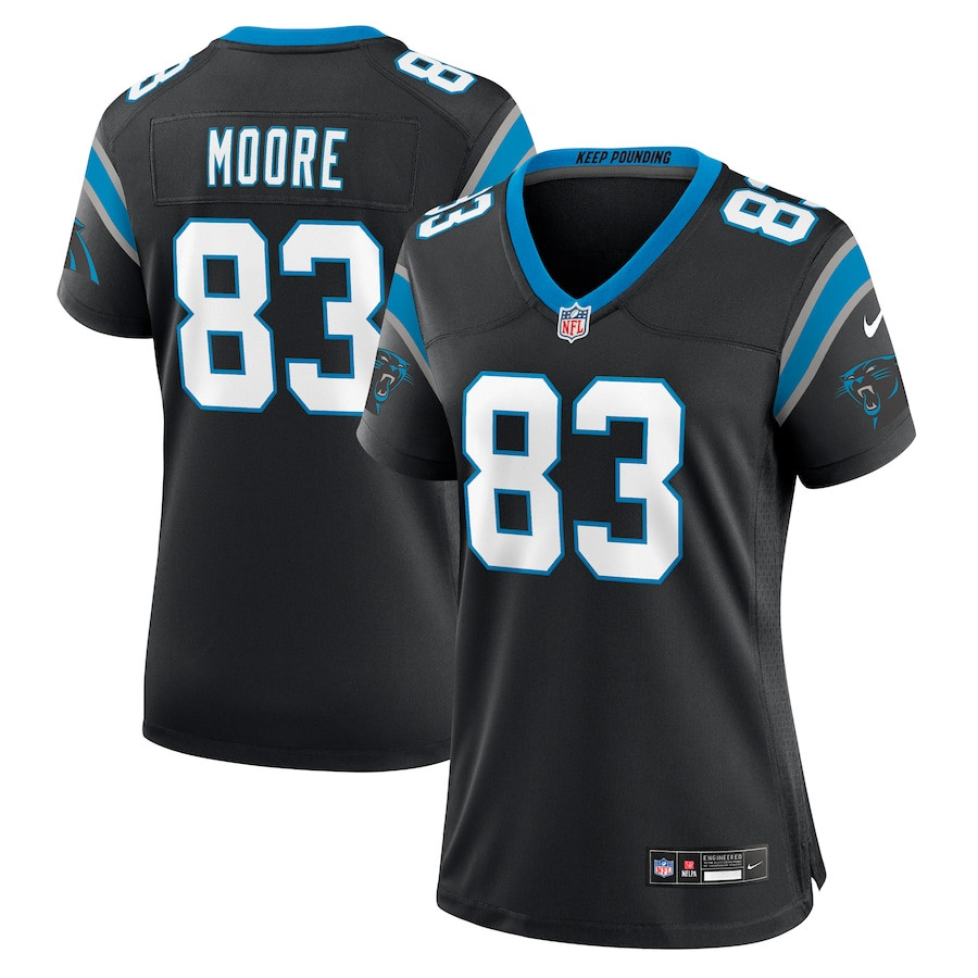 David Moore 83 Carolina Panthers Game Black NFL Jersey Women's