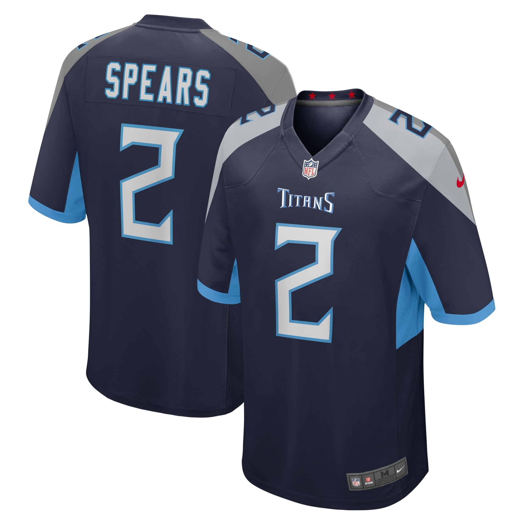 Tennessee Titans Tyjae Spears Navy Game NFL Jersey Men's