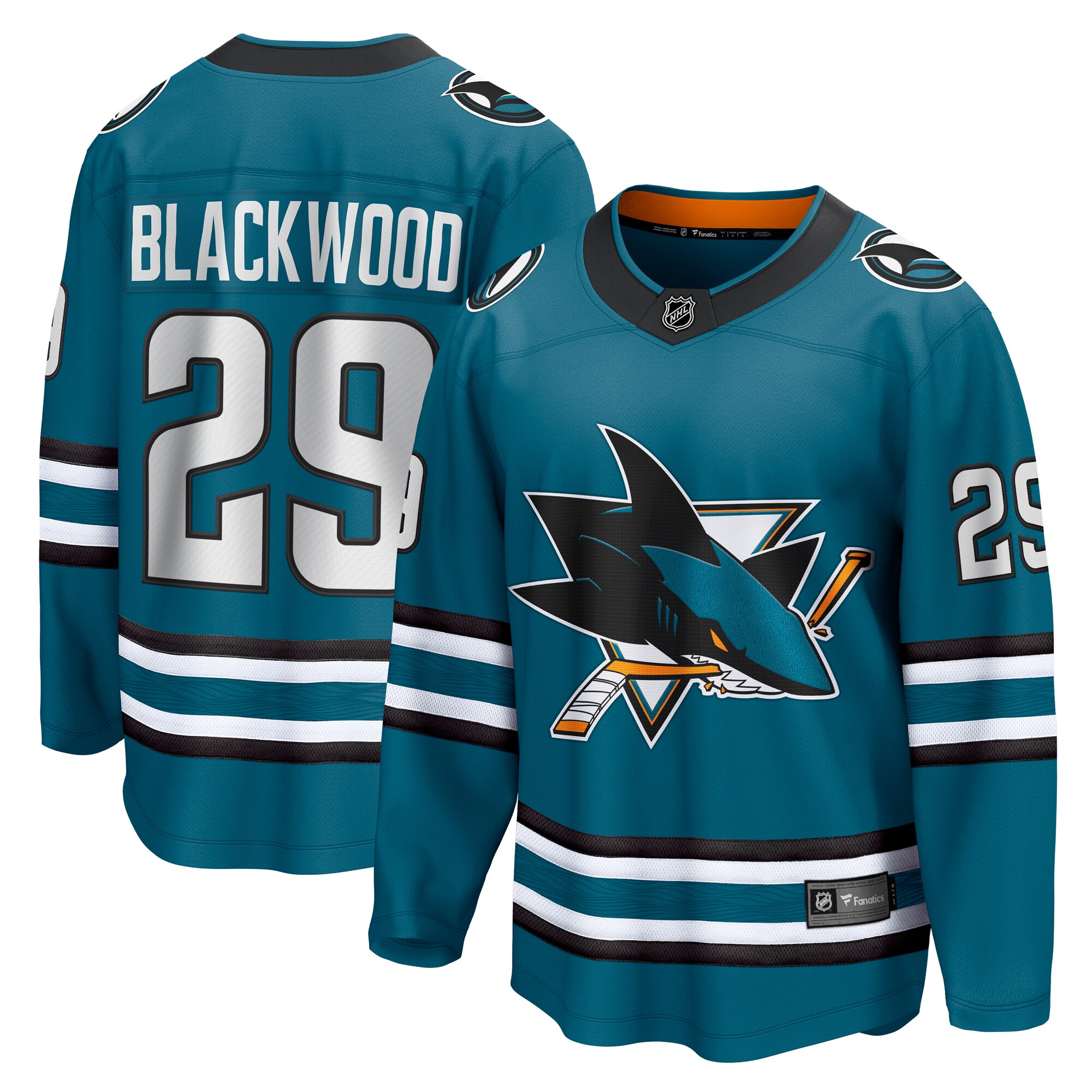 San Jose Sharks Mackenzie Blackwood Teal Home Breakaway NHL Jersey Men's