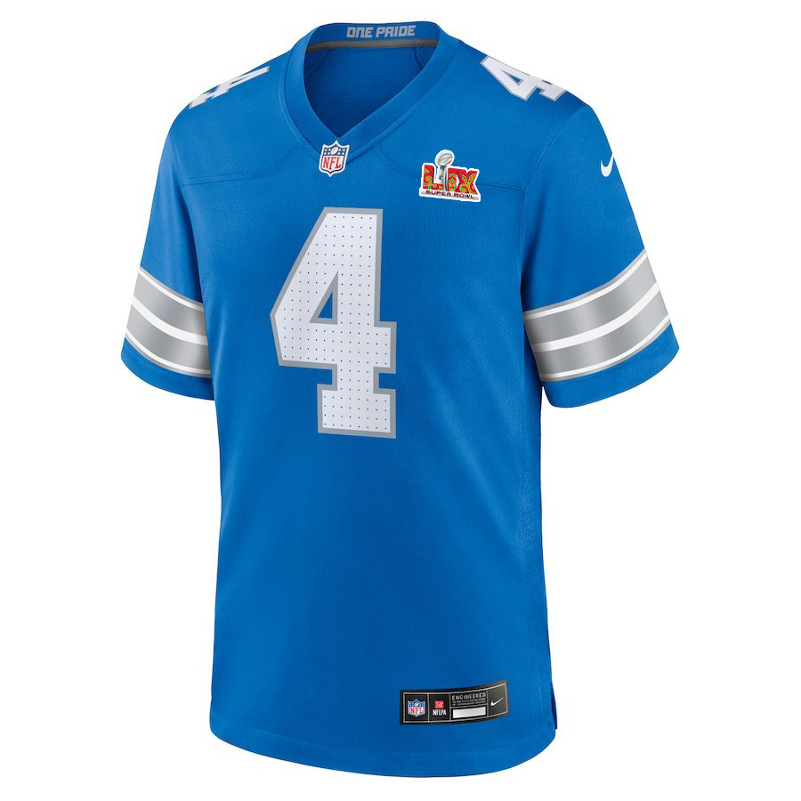 Emmanuel Moseley #4 Detroit Lions Super Bowl LIX Blue NFL Jersey Men's