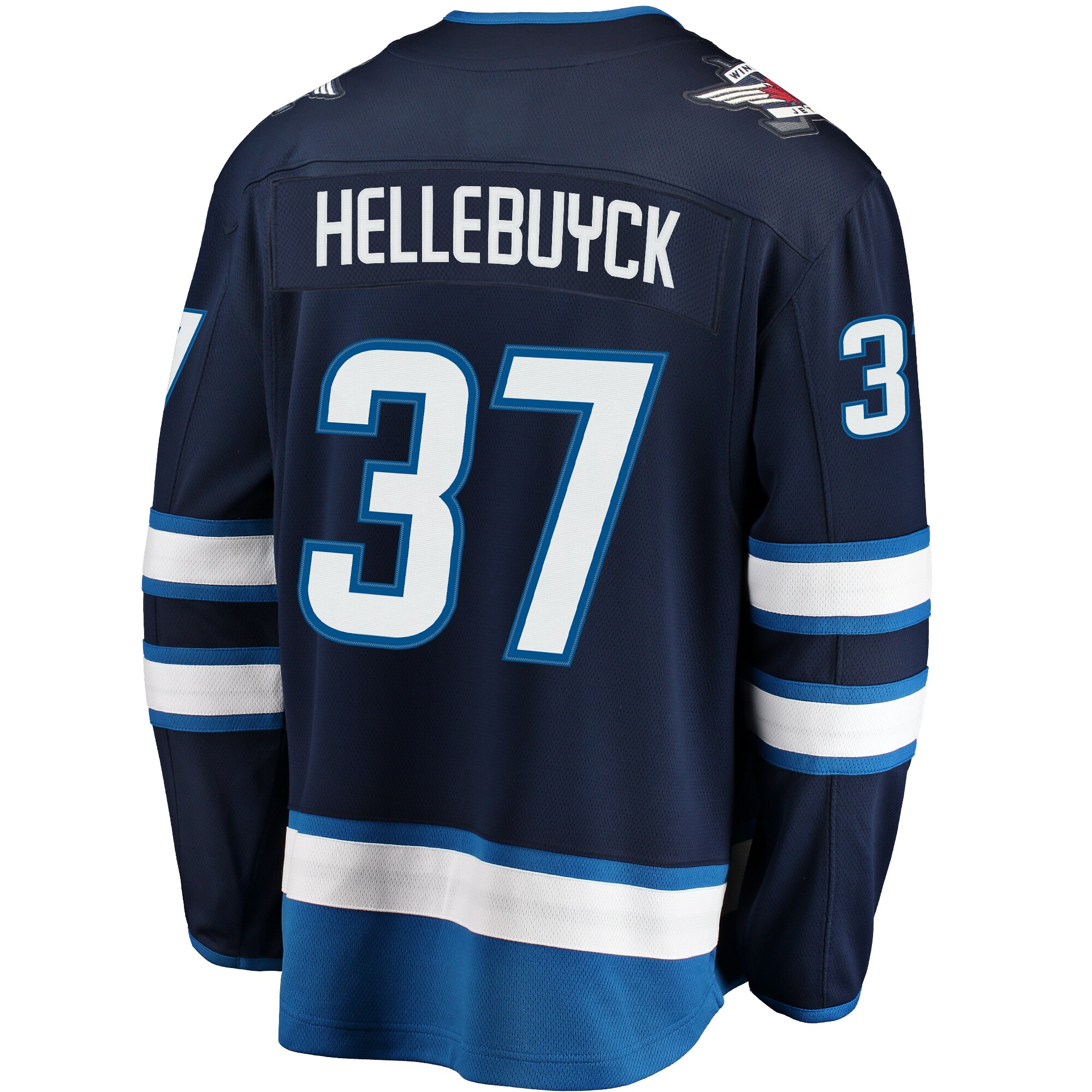 Winnipeg Jets Connor Hellebuyck Navy Breakaway NHL Jersey Men's