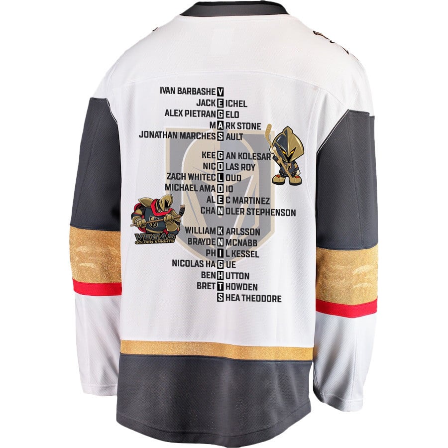 Vegas Golden Knights Players List 2023 Stanley Cup White NHL Jersey Men's