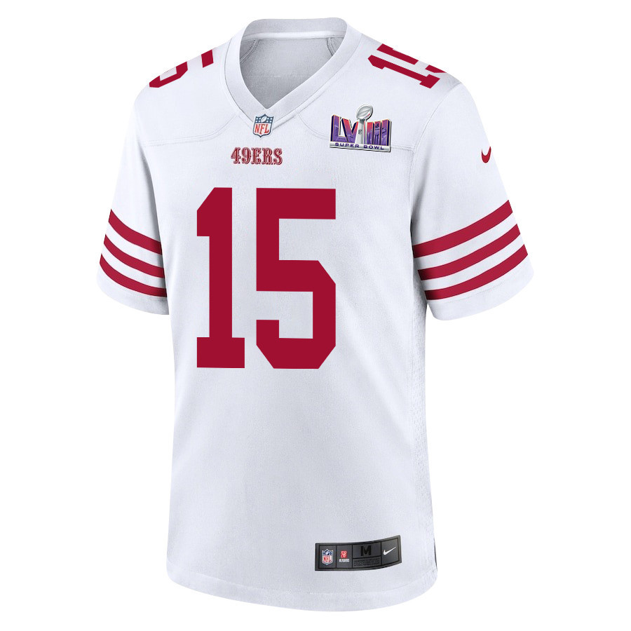 Jauan Jennings 15 San Francisco 49ers Super Bowl LVIII Patch Game White NFL Jersey Men's