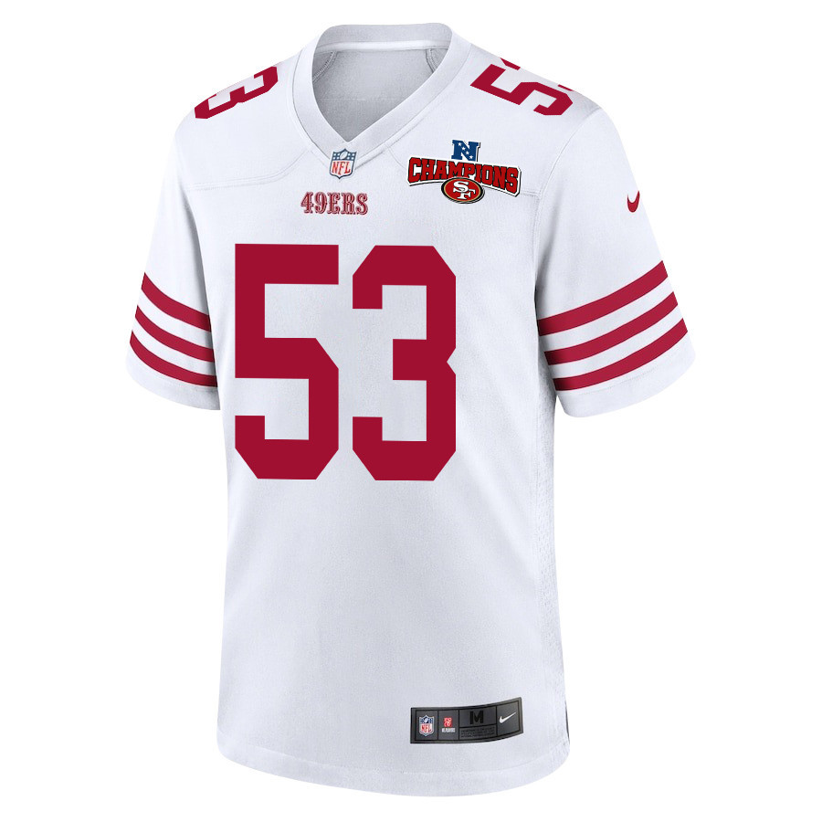 Dee Winters 53 San Francisco 49ers NFC Champions Patch Game White NFL Jersey Men's