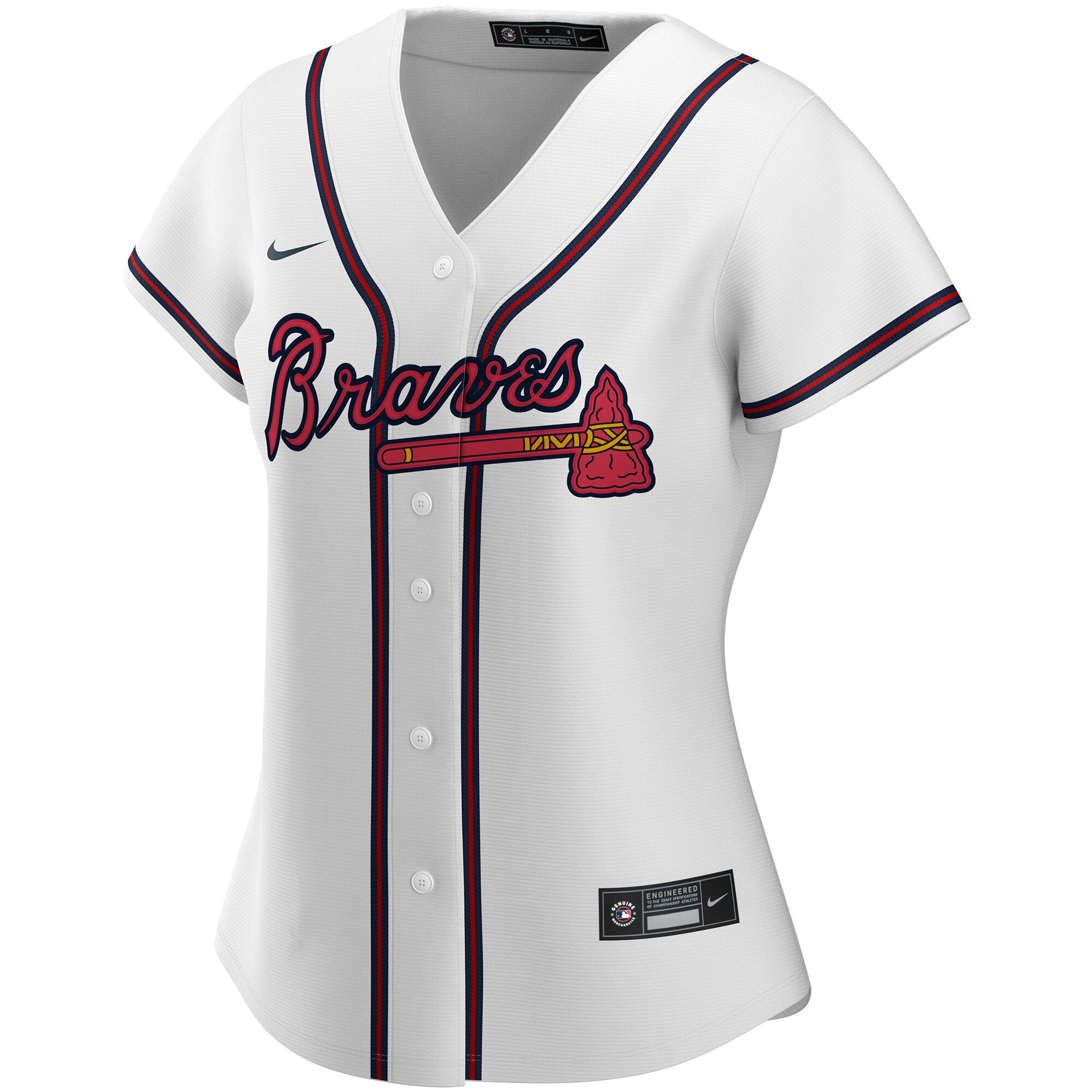 Atlanta Braves White Home Custom MLB Jersey Women's