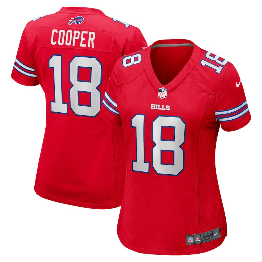 Amari Cooper 18 Buffalo Bills 2nd Alternate Game Red NFL Jersey Women's