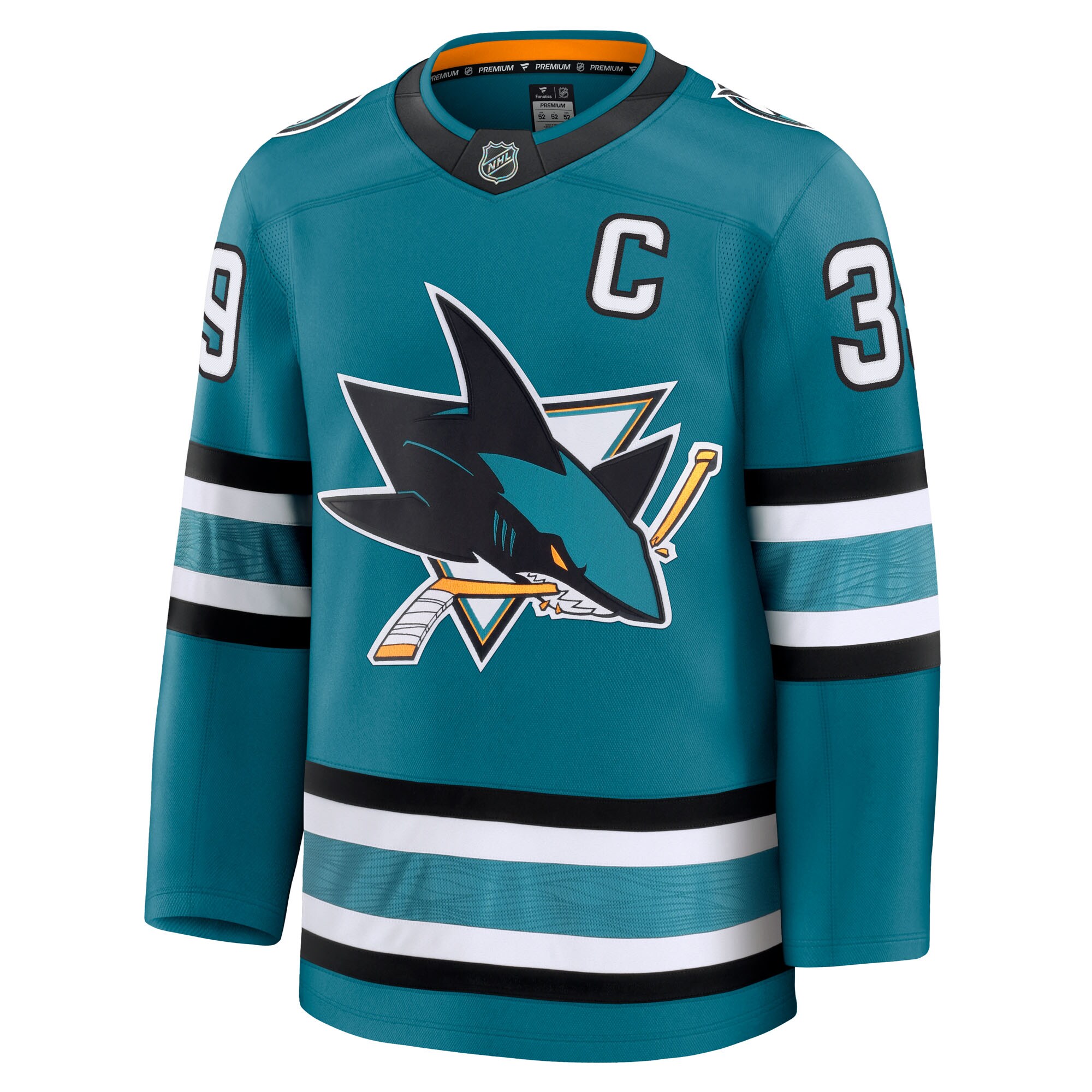 San Jose Sharks Logan Couture Teal Home Premium NHL Jersey Men's