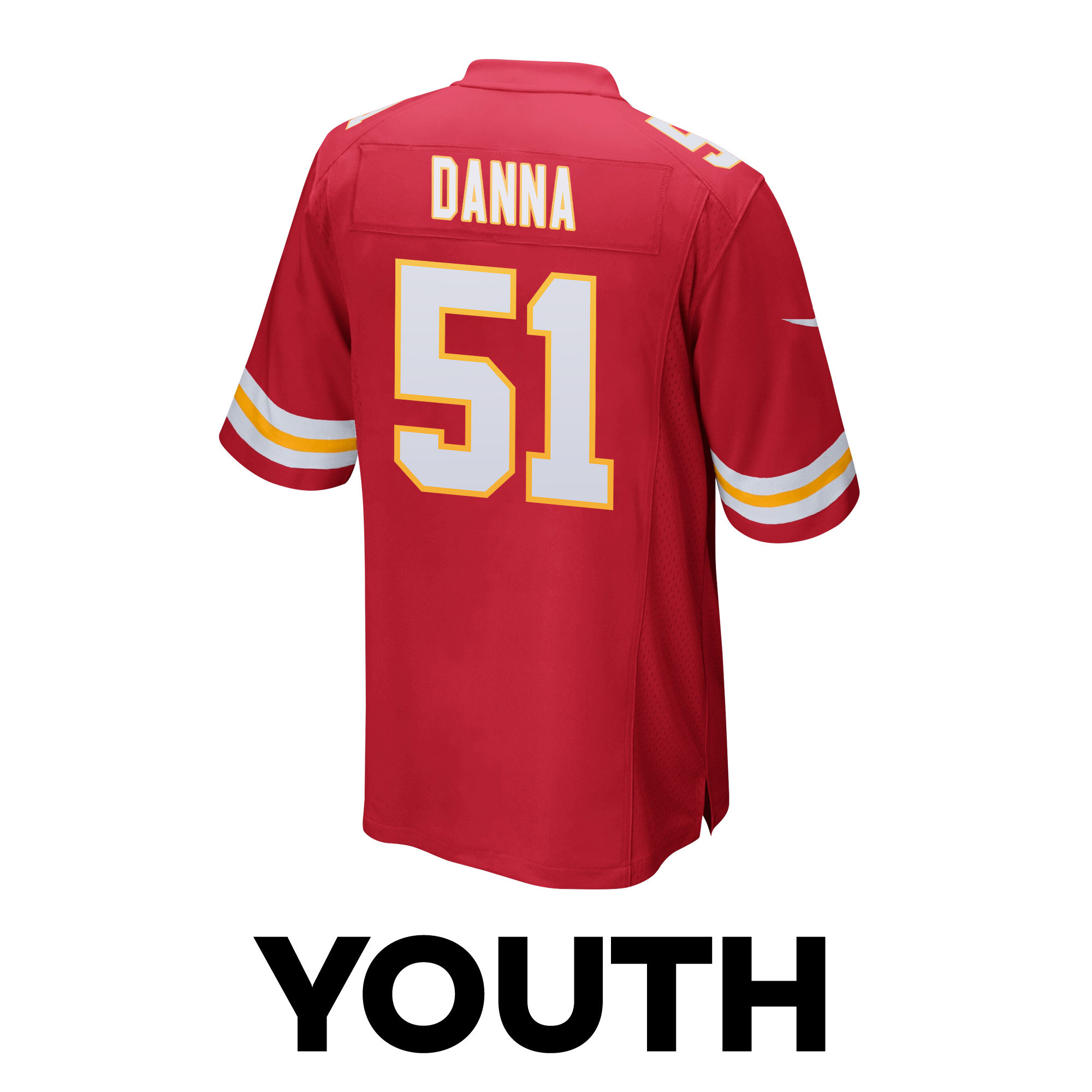 Mike Danna 51 Kansas City Chiefs Super Bowl LVIII Champions 4X Game Red NFL Jersey Youth