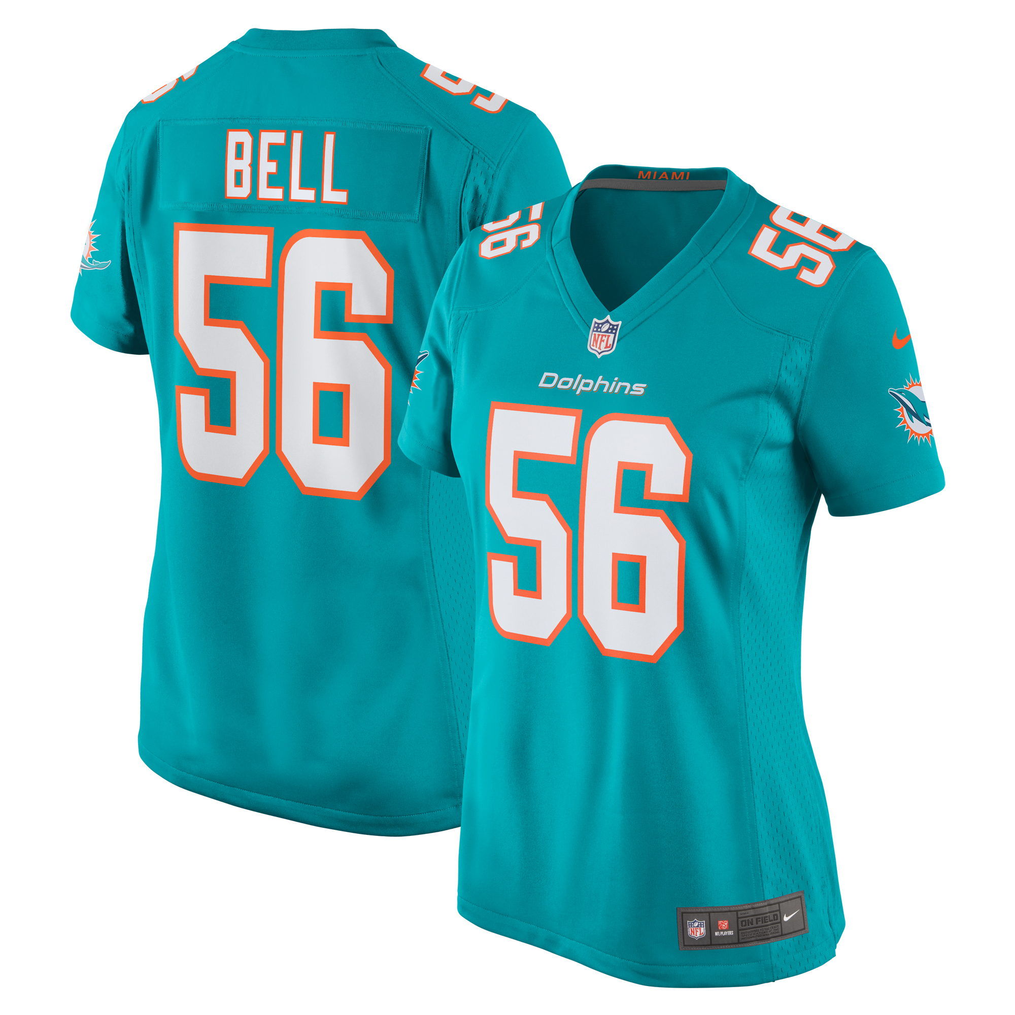 Miami Dolphins Quinton Bell Aqua Game NFL Jersey Women's