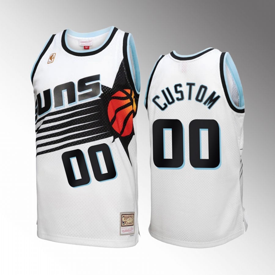 Phoenix Suns Custom 0 White Reload 3.0 Mitchell Ness NBA Jersey Men's