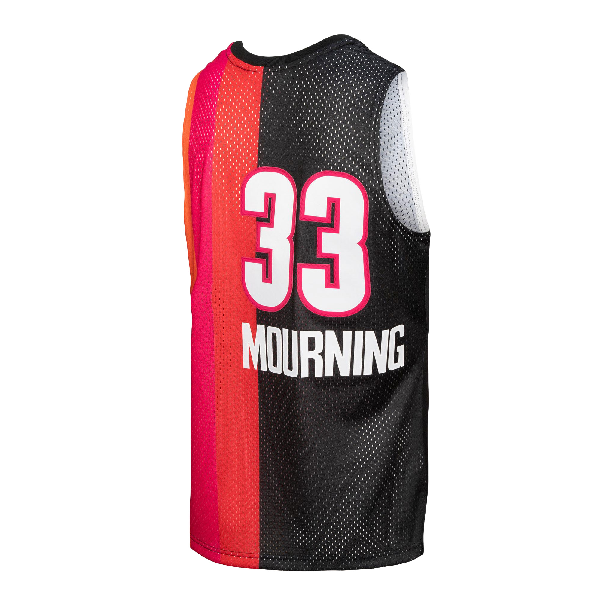 Mitchell Ness Alonzo Mourning Black/Red Miami Heat Hardwood Classics 2005/06 Split Swingman NBA Jersey Men's