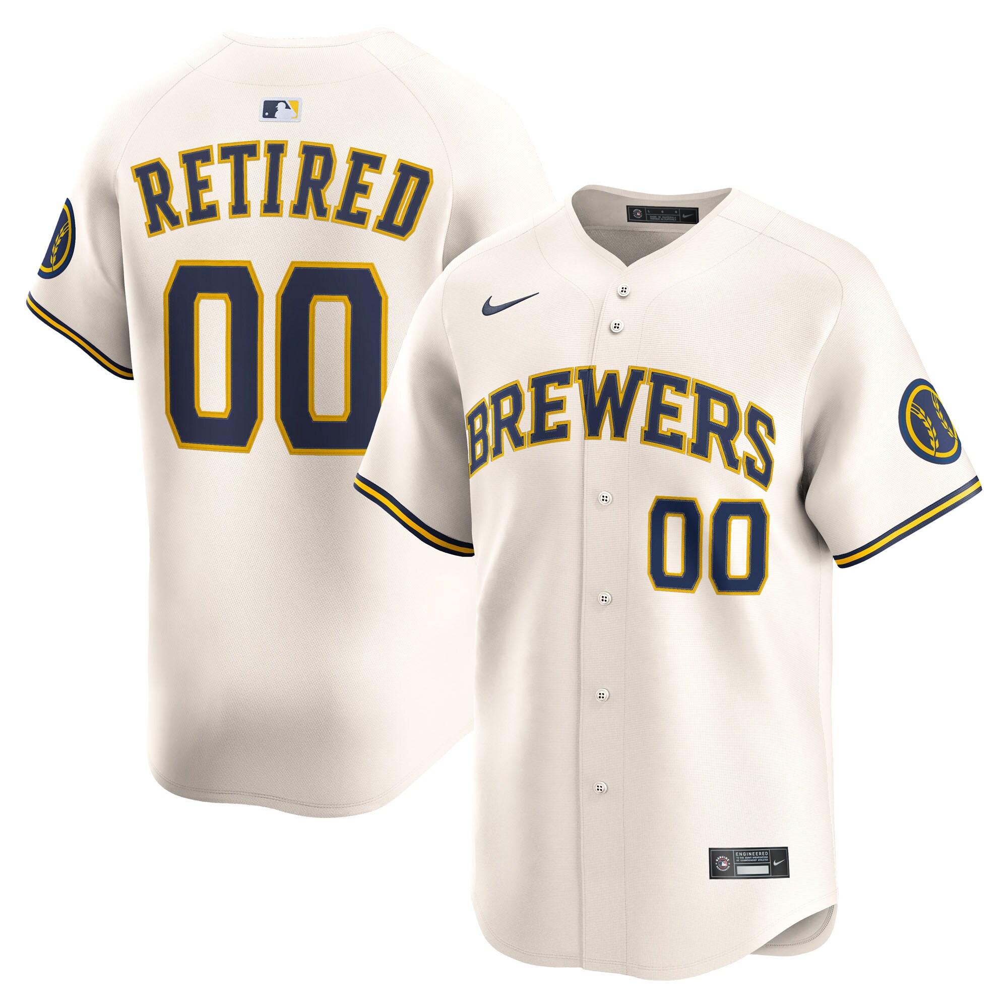 Milwaukee Brewers Cream Home Limited Pick-A-Player Retired Roster MLB Jersey Men's
