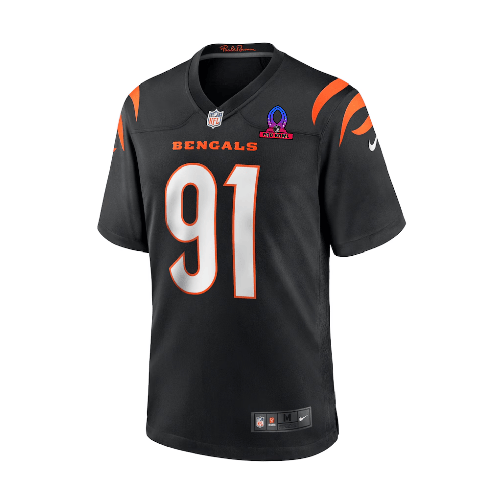 Trey Hendrickson 91 Cincinnati Bengals 2025 Pro Bowl Patch Game Black NFL Jersey Men's