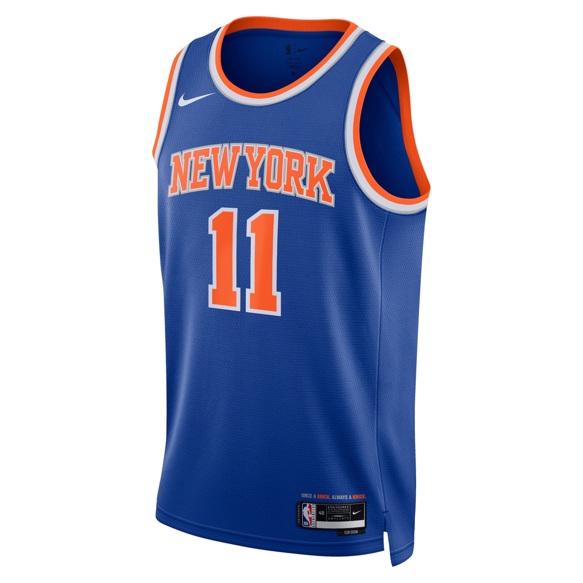 New York Knicks Icon Edition Swingman Blue Jalen Brunso Unisex NBA Jersey Unisex