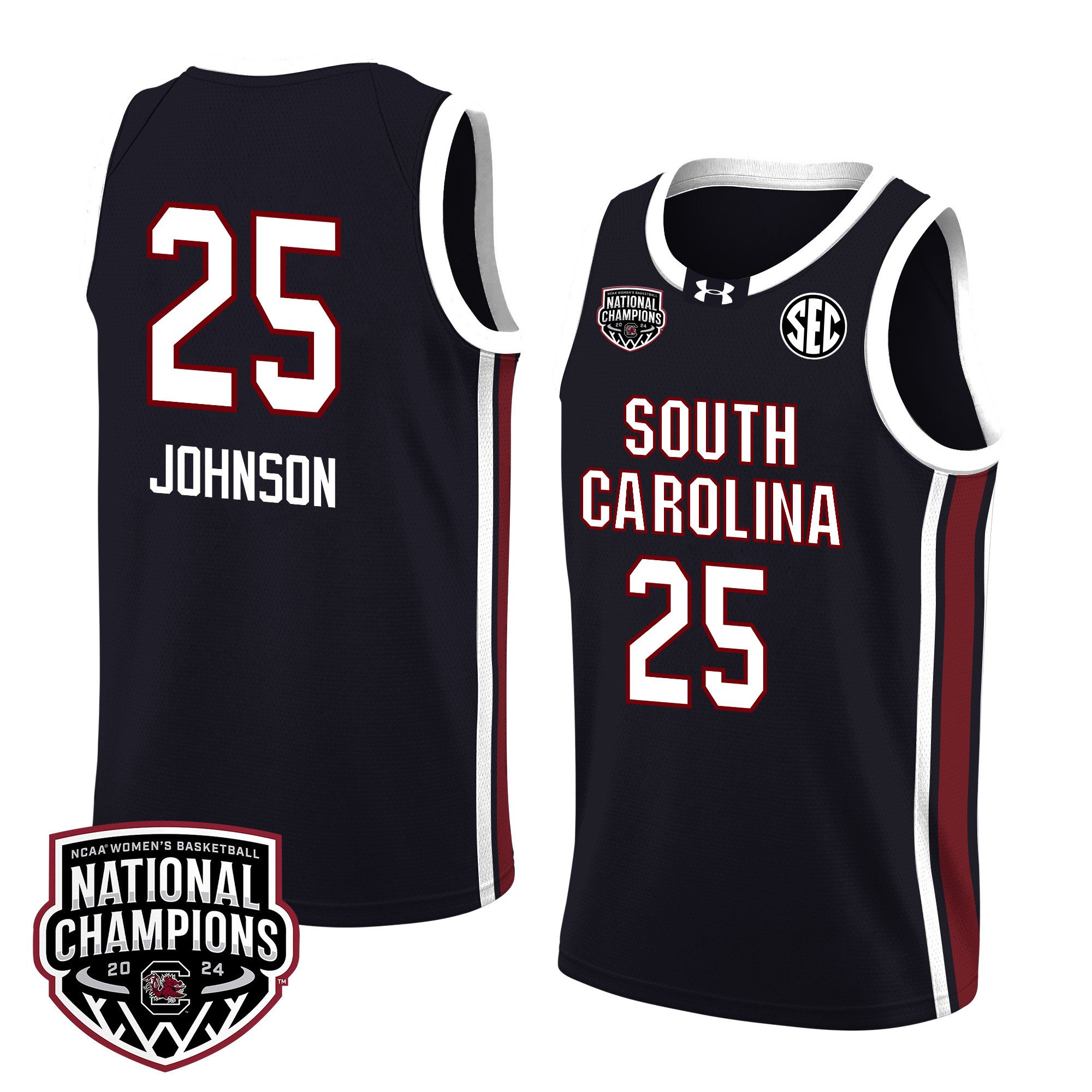 Raven Johnson 25 South Carolina 2024 National Champions Patch Unisex NCAA Jersey Unisex
