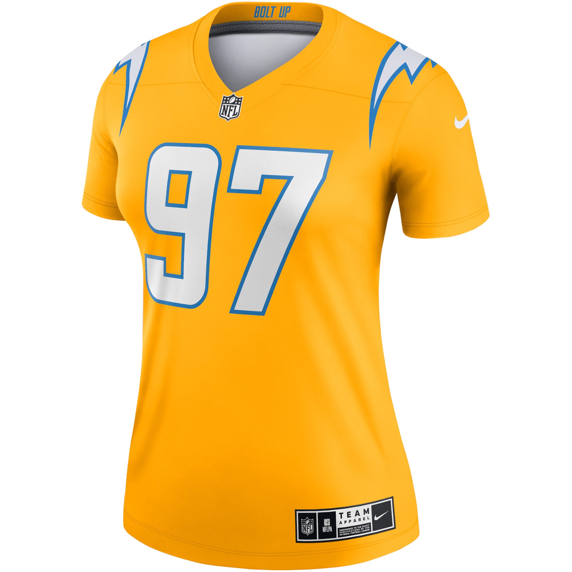 Los Angeles Chargers Joey Bosa Gold Inverted Legend Player Performance Top NFL Jersey Women's