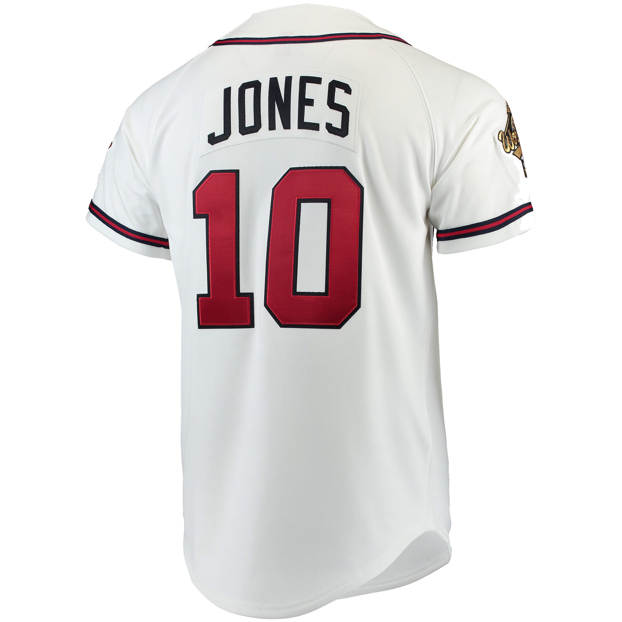 Atlanta Braves Chipper Jones Mitchell Ness White MLB Jersey Men's