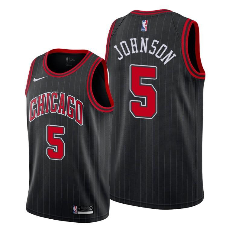 Stanley Johnson Chicago Bulls Black Statement Edition 5 NBA Jersey Men's