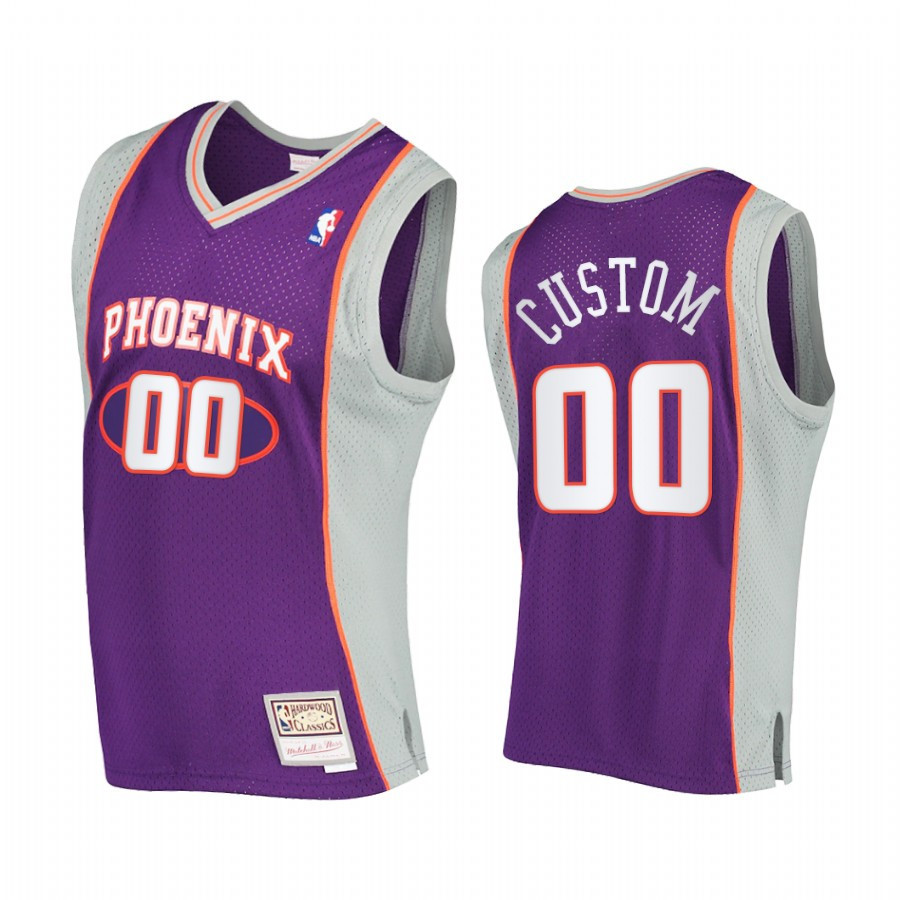 Custom 00 Phoenix Suns Hardwood Classics Purple NBA Jersey Men's