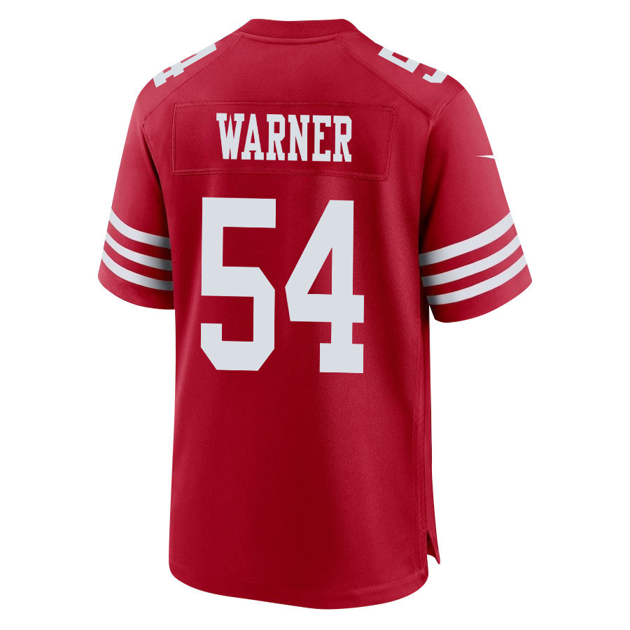 Fred Warner 54 San Francisco 49ers NFC Champions Patch Game Scarlet NFL Jersey Men's