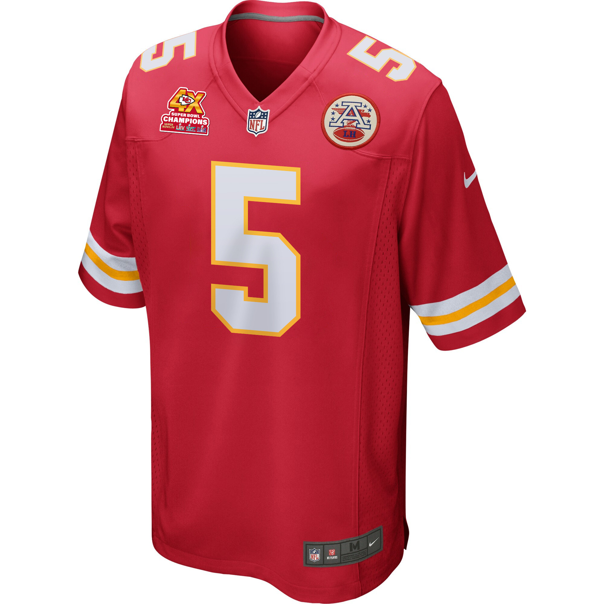 Tommy Townsend 5 Kansas City Chiefs Super Bowl LVIII Champions 4X Game Red NFL Jersey Men's