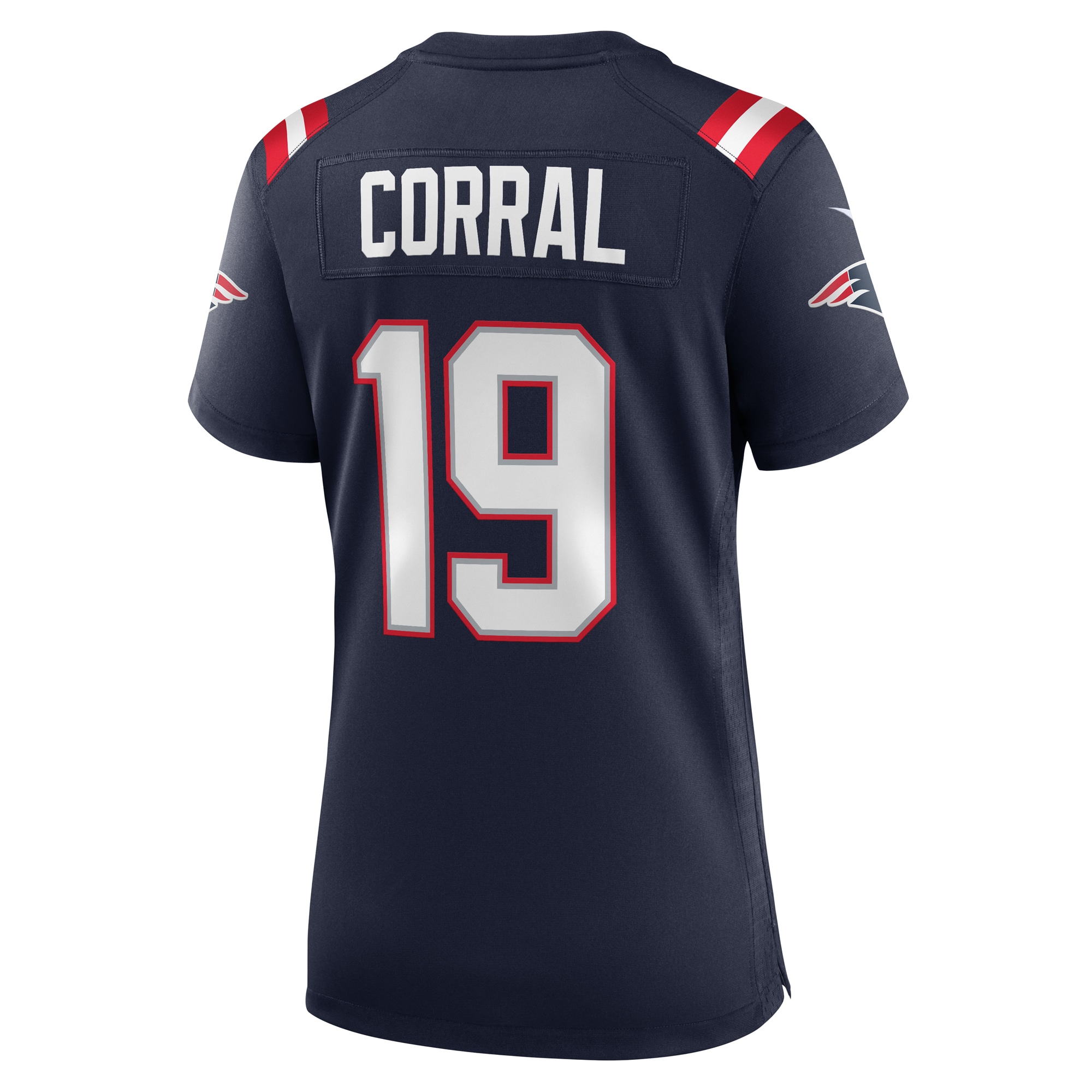 New England Patriots Matt Corral Navy Team Game NFL Jersey Women's