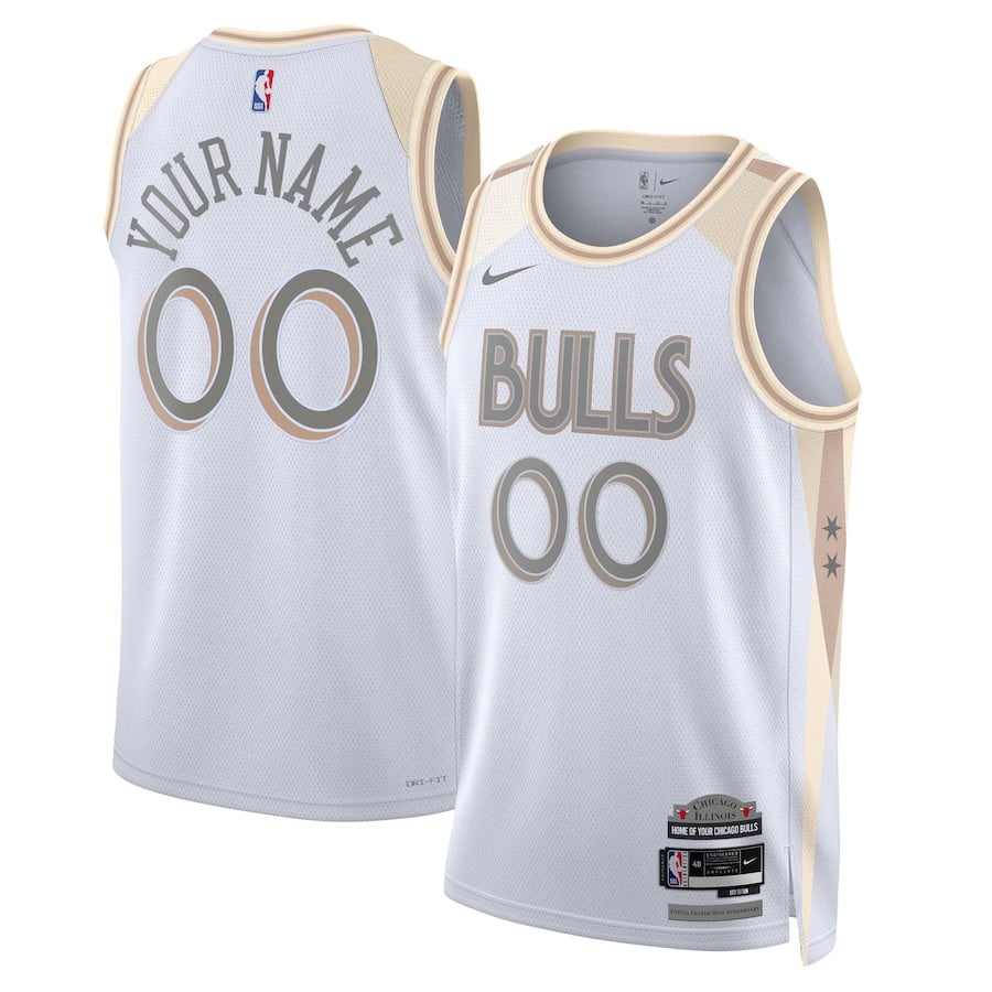 Chicago Bulls Unisex 2024/25 Custom Swingman City Editio White NBA Jersey Unisex