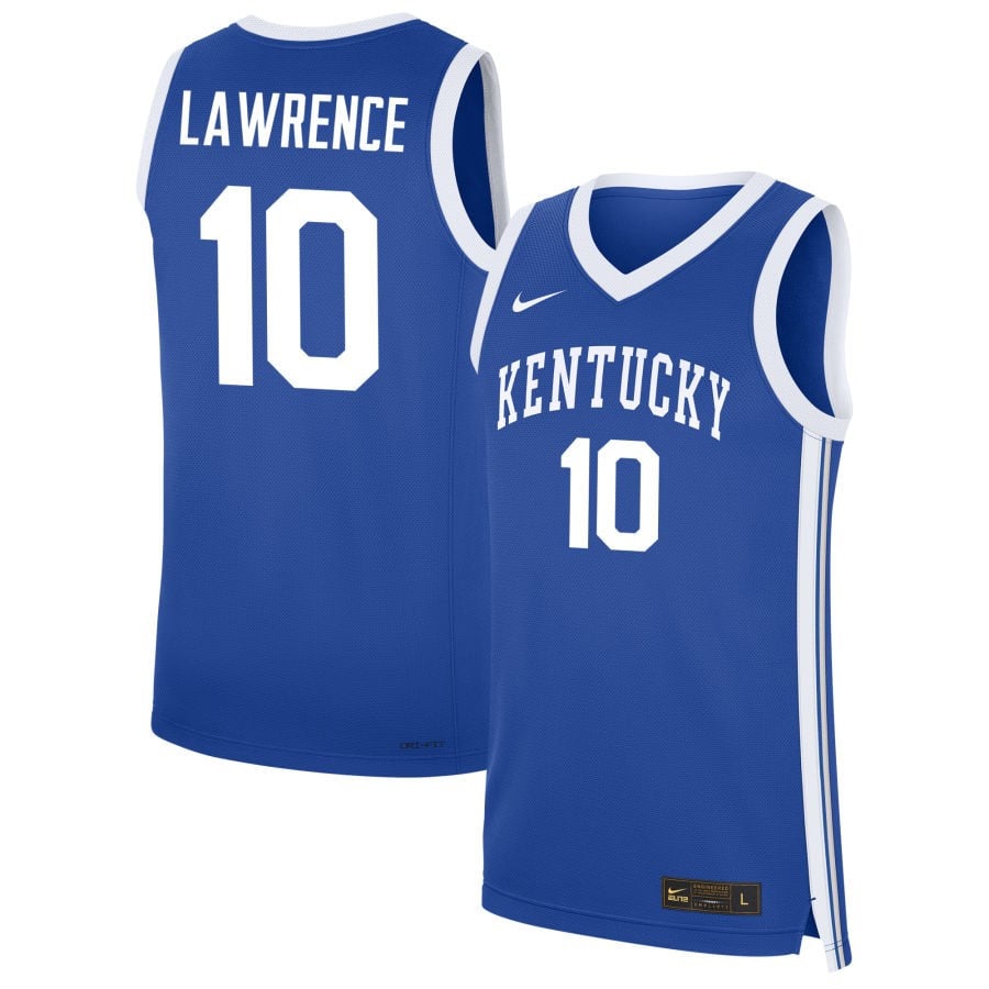 Dazia Lawrence 10 Kentucky Wildcat Unisex NIL Royal NCAA Jersey Unisex