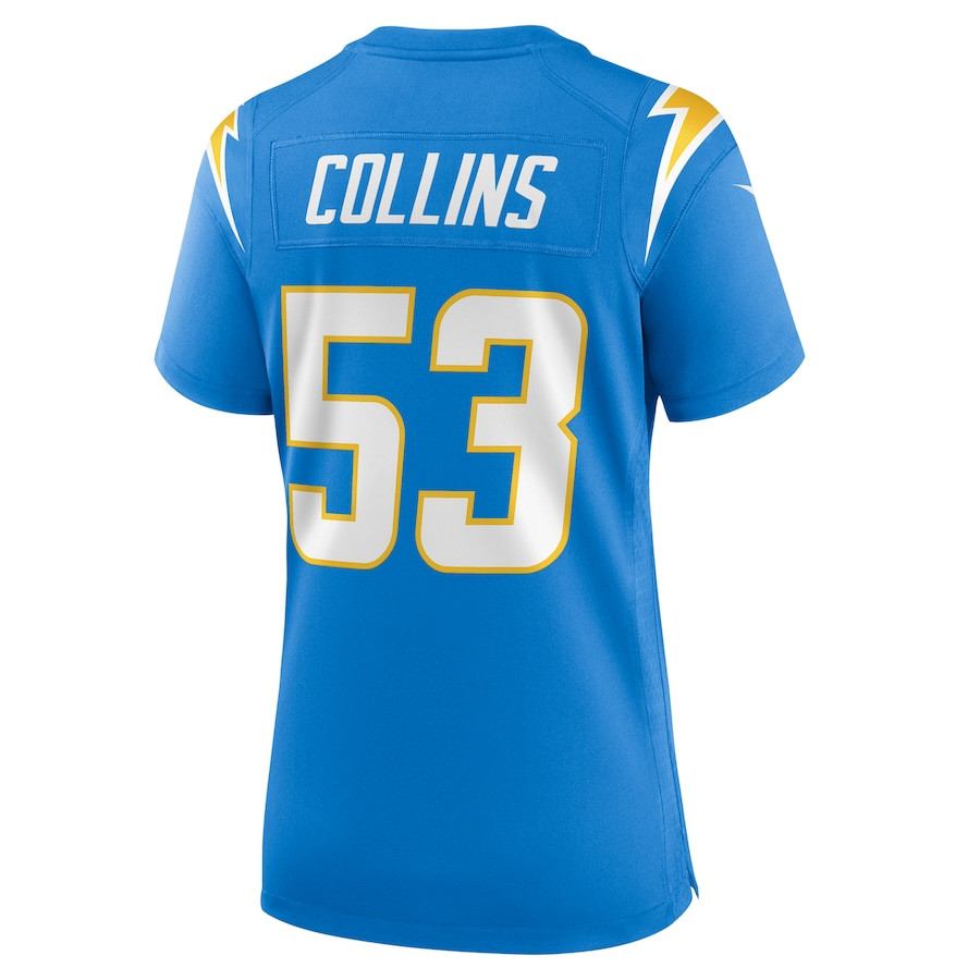Chris Collins 53 Los Angeles Chargers Game Powder Blue NFL Jersey Women's