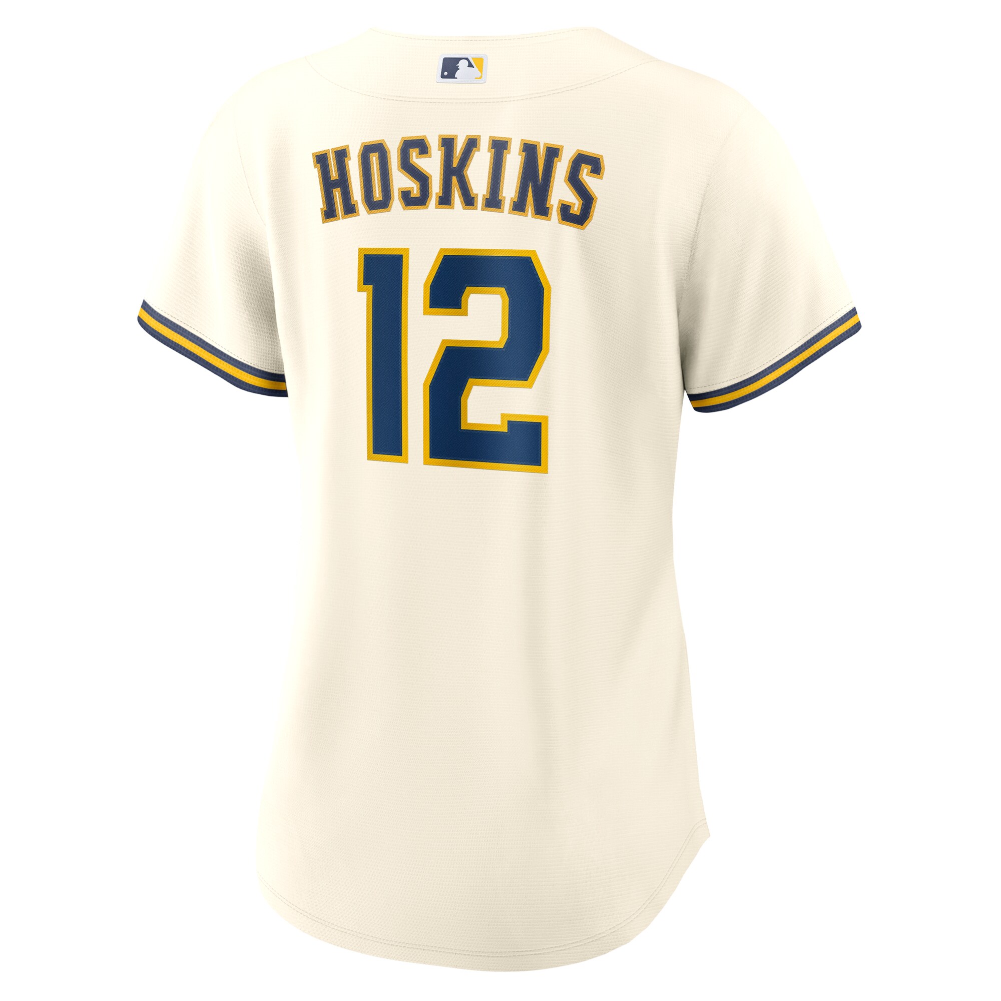 Milwaukee Brewers Rhys Hoskins White Home MLB Jersey Women's