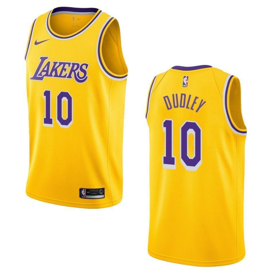 Los Angeles Lakers 10 Jared Dudley Icon Swingman Gold NBA Jersey Men's