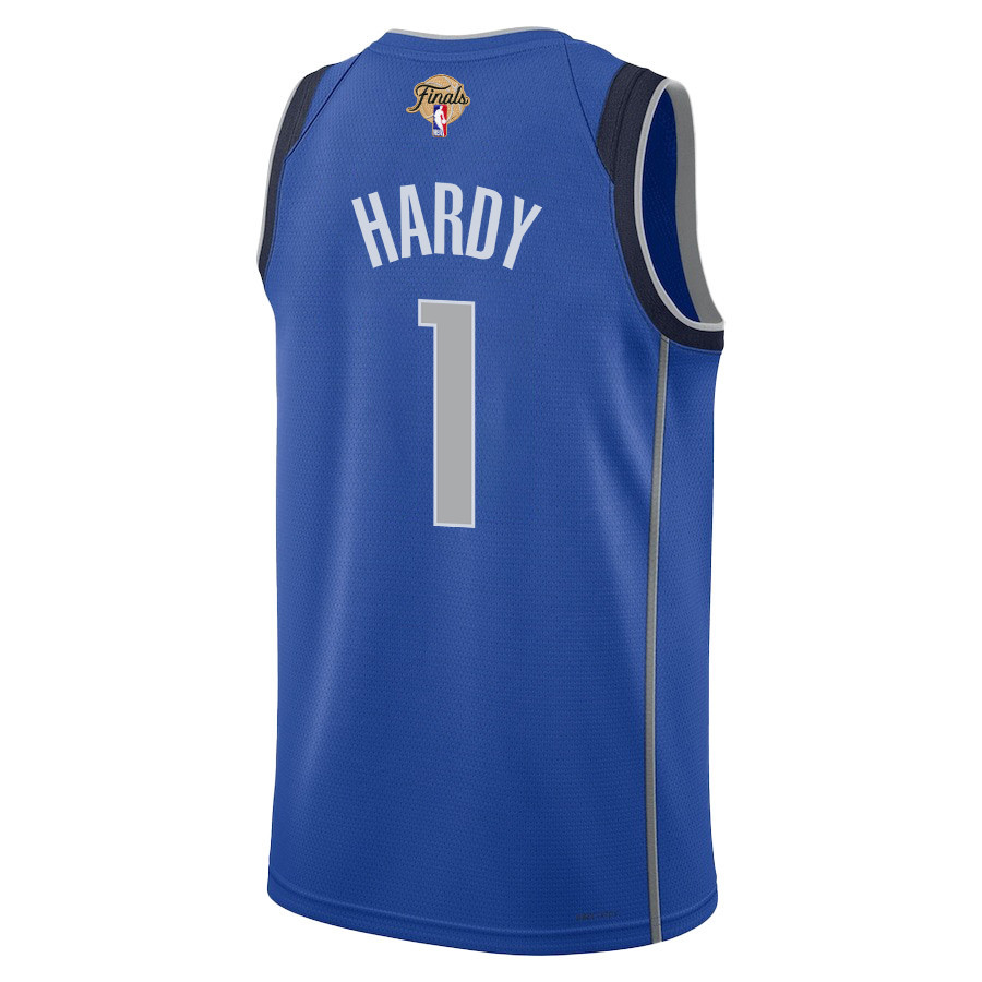 Jaden Hardy 1 Dallas Mavericks 2024 FINALS PATCH Swingman Icon Edition Blue NBA Jersey Men's