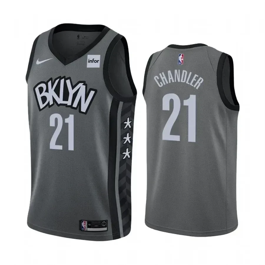 Brooklyn Nets Wilson Chandler 21 Statet Edition NBA Jersey Men's