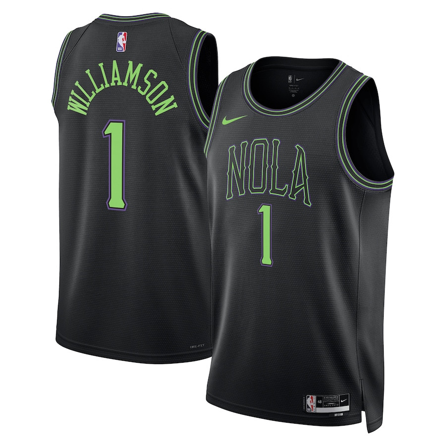 Zion Williamson 1 New Orleans Pelicans 2023/24 City Edition Swingman Black NBA Jersey Men's