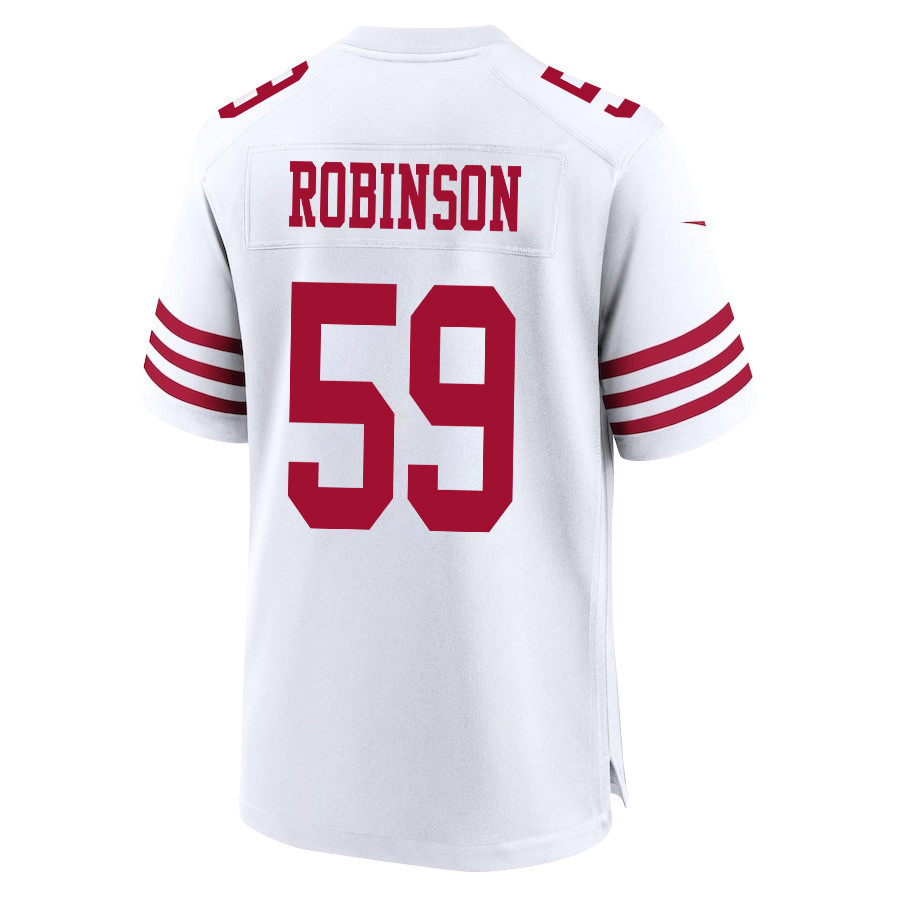Curtis Robinson 59 San Francisco 49ers NFC Champions Patch Game White NFL Jersey Men's