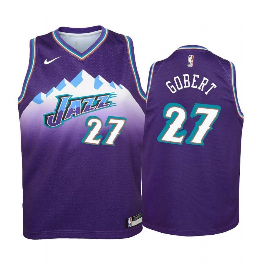 Rudy Gobert Utah Jazz Hardwood Classics Purple NBA Jersey Youth