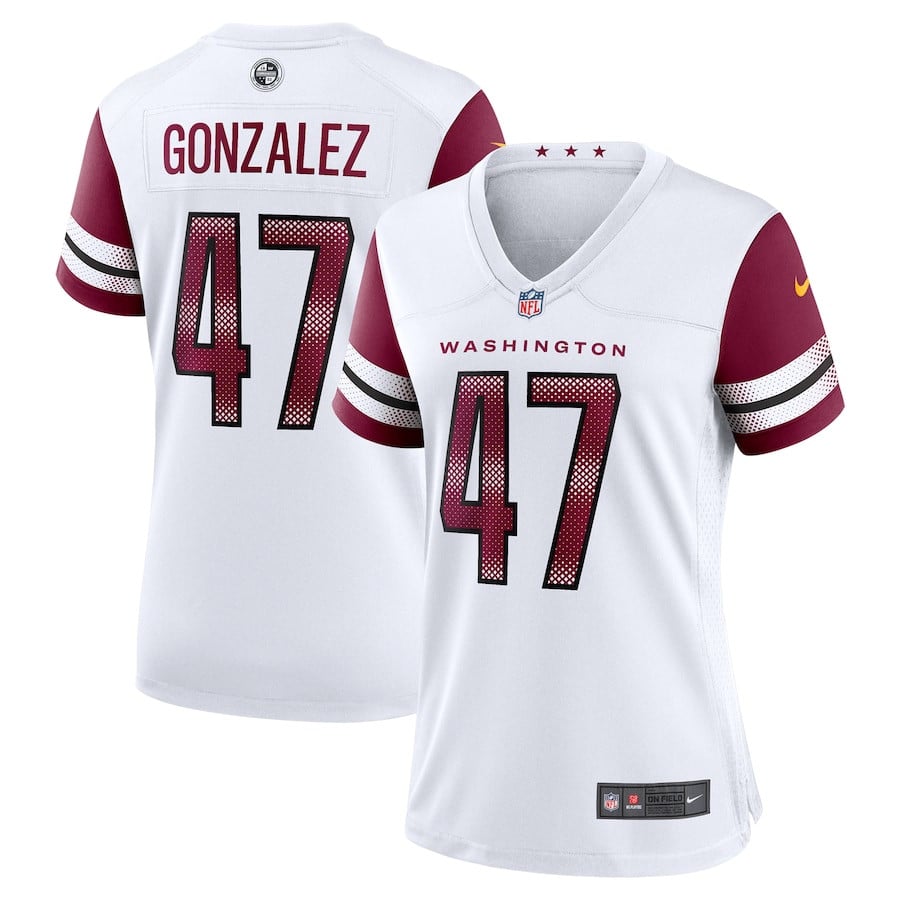 Zane Gonzalez 47 Washington Commanders Game White NFL Jersey Women's