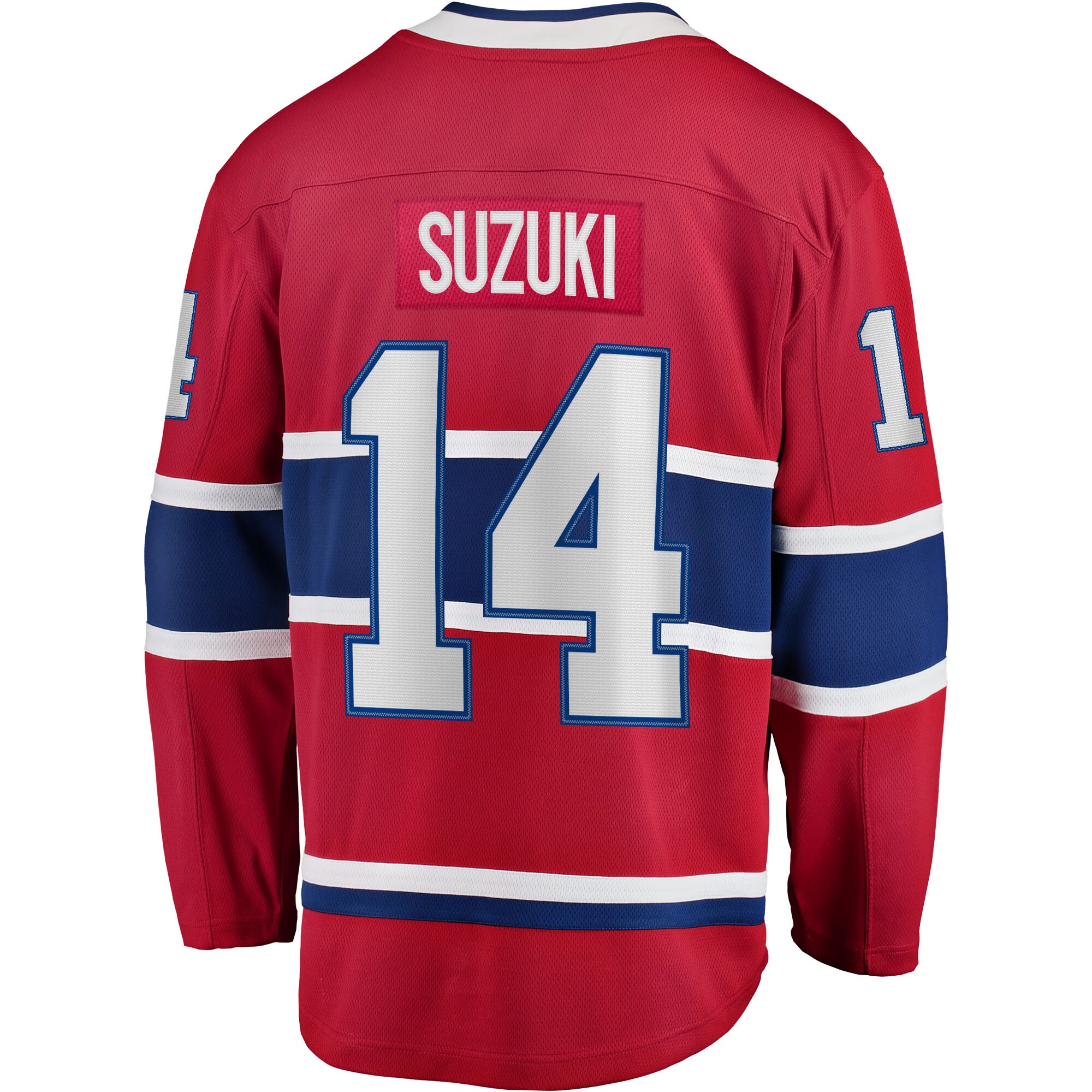 Montreal Canadiens Nick Suzuki Red Home Captain Patch Breakaway Player NHL Jersey Men's