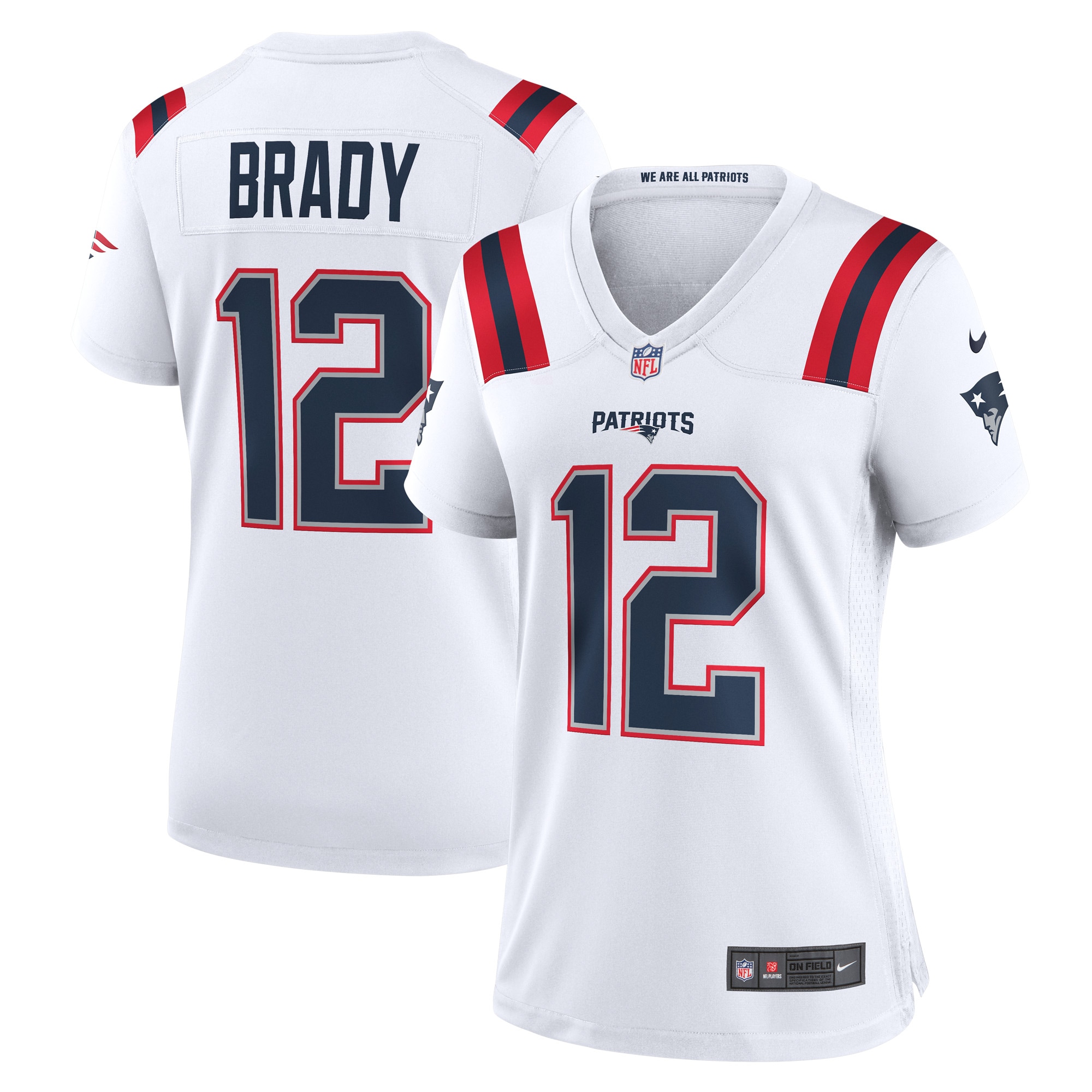 New England Patriots Tom Brady White Retired Game NFL Jersey Women's