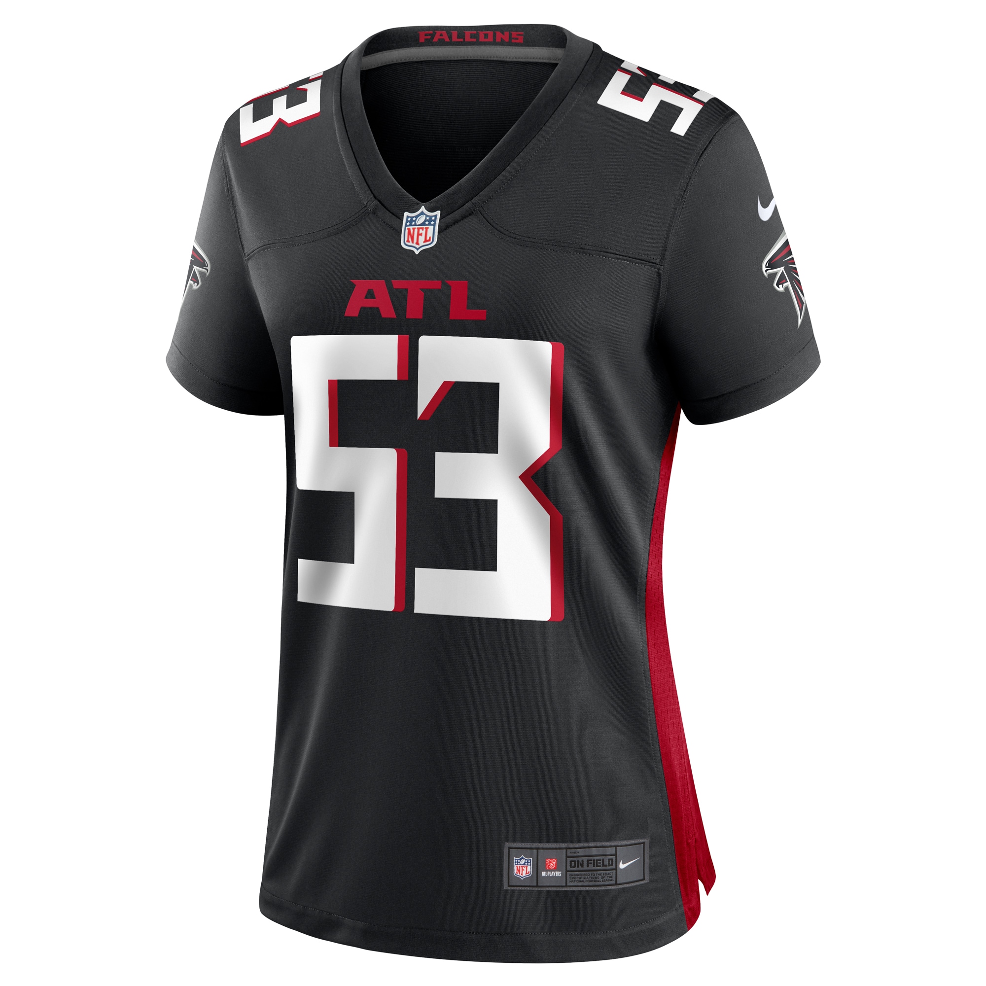 Atlanta Falcons Nate Landman Black Team Game NFL Jersey Women's