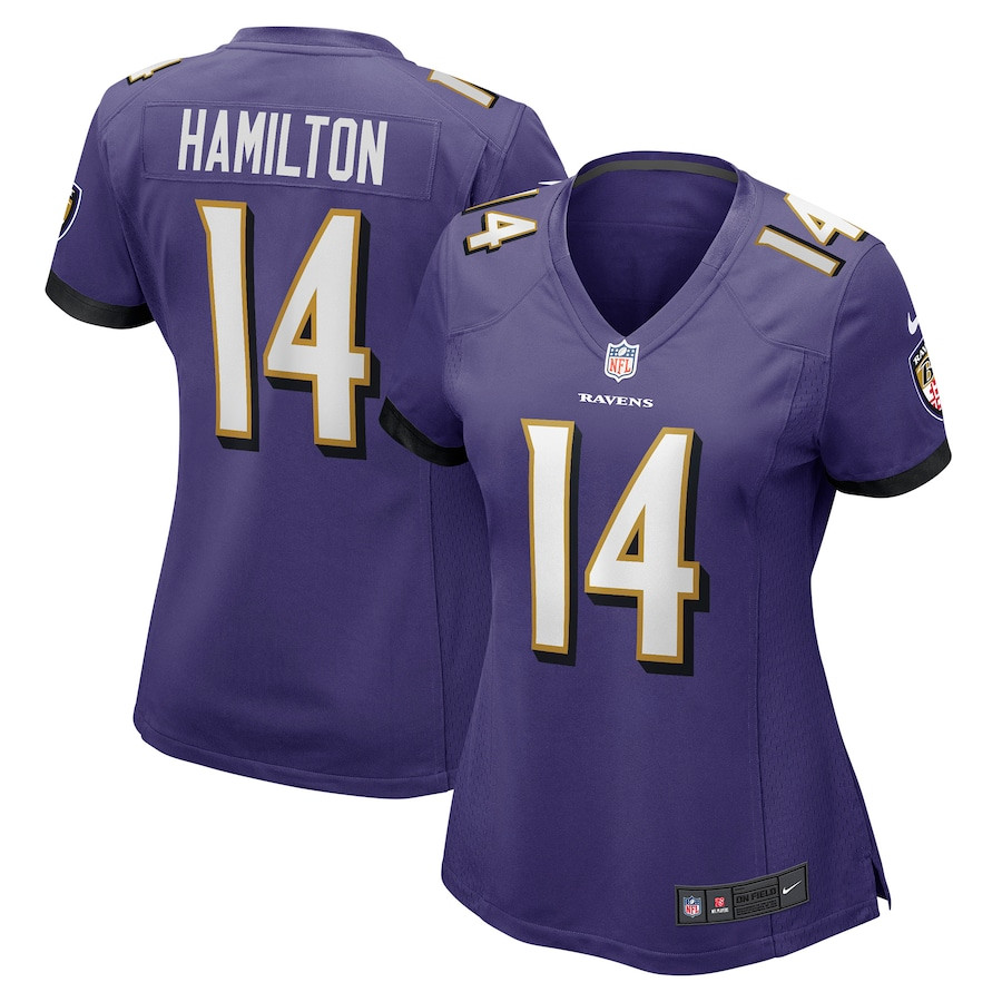 Kyle Hamilton 14 Baltimore Ravens Game Purple NFL Jersey Women's