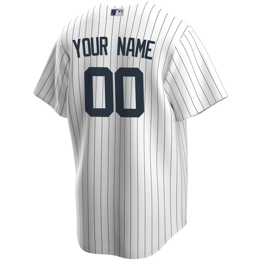 New York Yankees Home Custom White MLB Jersey Men's