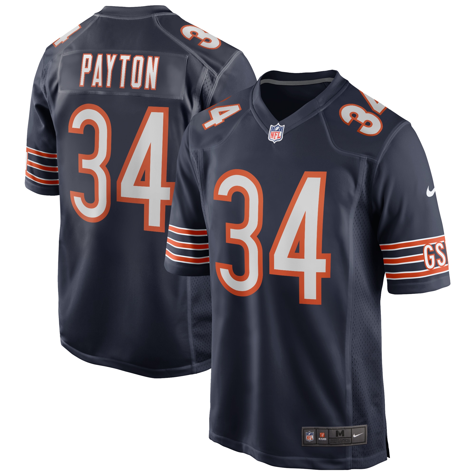 Chicago Bears Walter Payton Navy Game Retired Player NFL Jersey Men's