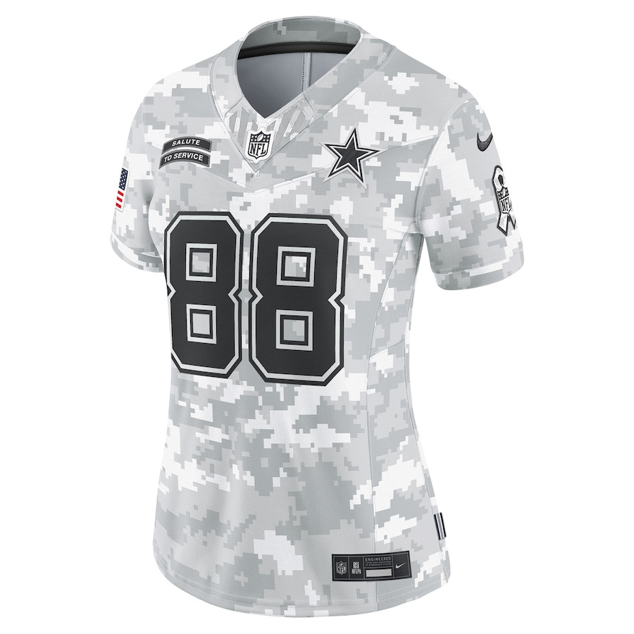 CeeDee Lamb 88 Dallas Cowboys 2024 Salute to Service Limited Arctic Camo NFL Jersey Women's